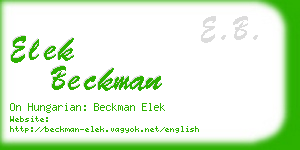 elek beckman business card